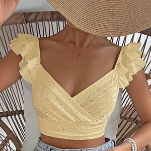 Shein Yellow Crop Top